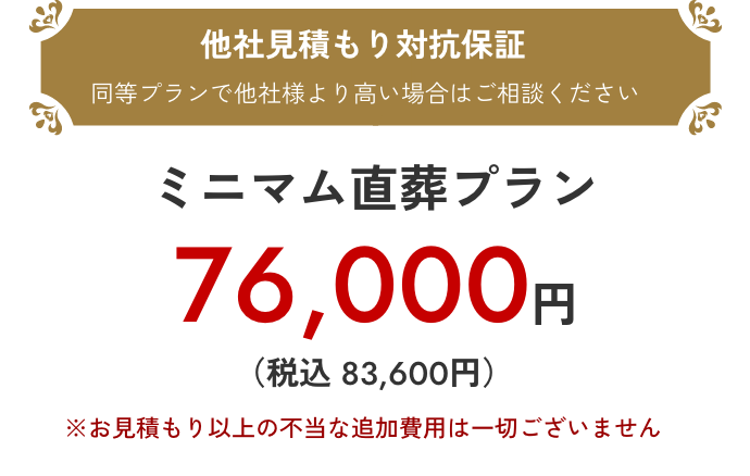 ミニマム直葬プラン 76,000円